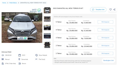 mobil bekas samarinda all new terios