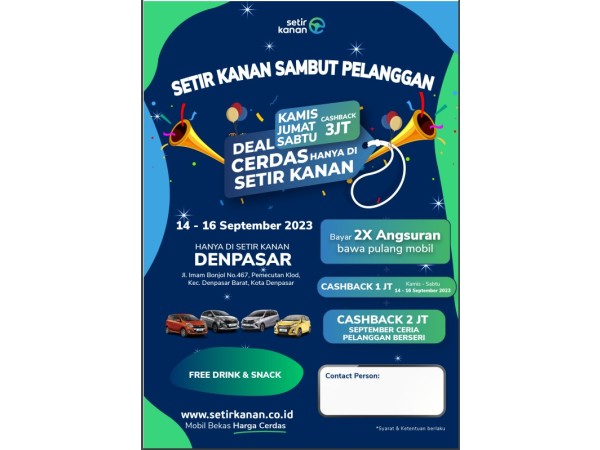 Deal Cerdas di Setir Kanan Denpasar, September Ceria Pelanggan Berseri!