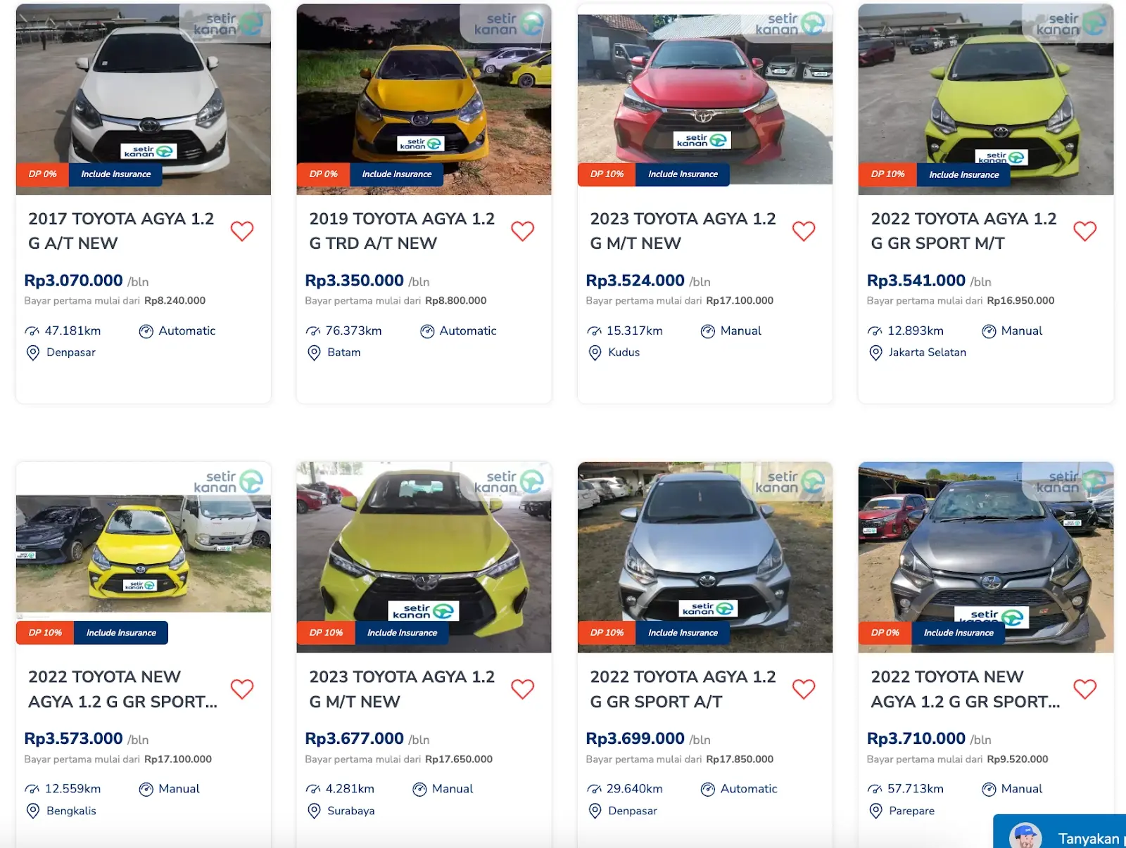 toyota new agya bekas